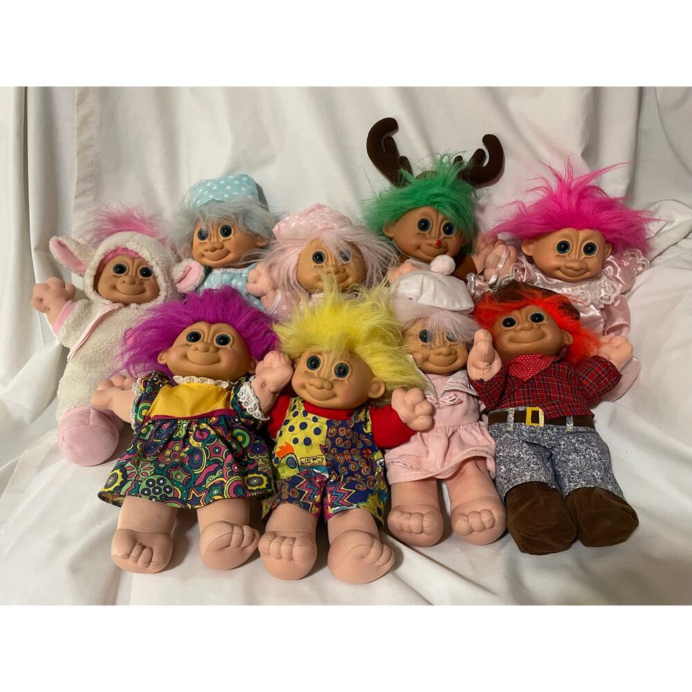 9 Soft Body Trolls Russ Cowboy Reindeer Sailor Lamb Pajama Girl Boy